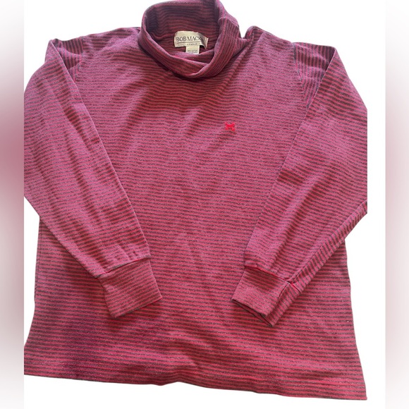 Bob Mackie Studio Vintage Turtleneck Red Gray Top Size Medium - Picture 4 of 9